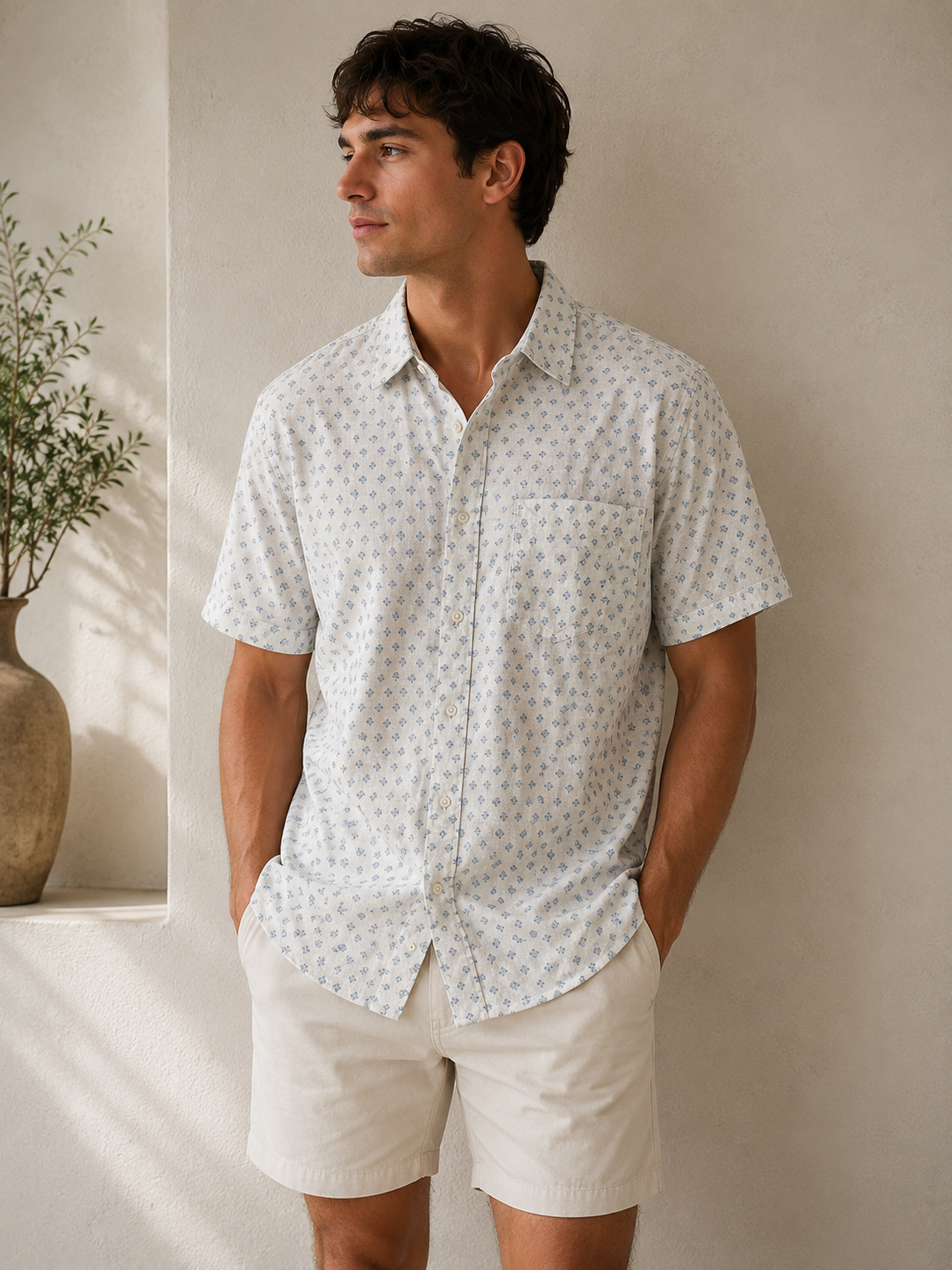 White Blue Block Carson Shirt