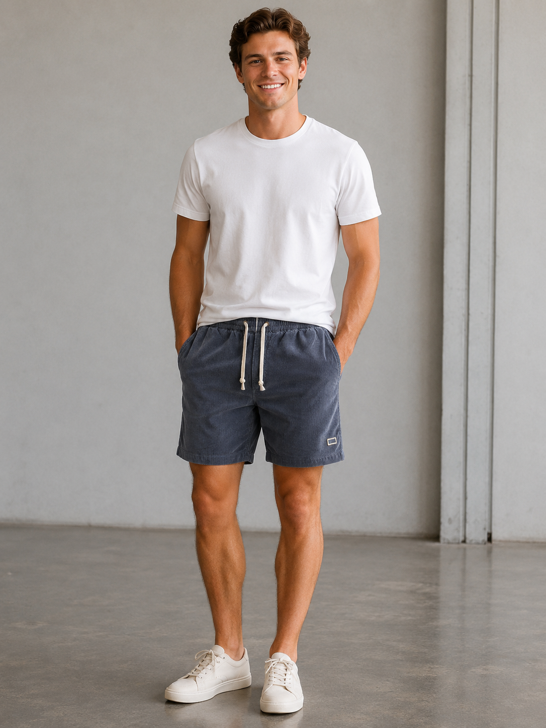 Faded Navy Saturday Corduroy Short 6"