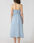 Light Denim Blue Midi Dress