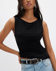 Black Ash Knit Top Solid