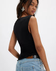 Black Ash Knit Top Solid