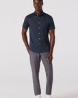 Midnight Navy Circle Dash Halyard SS Dress Shirt