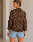 Brown Floral Ashe Blouse