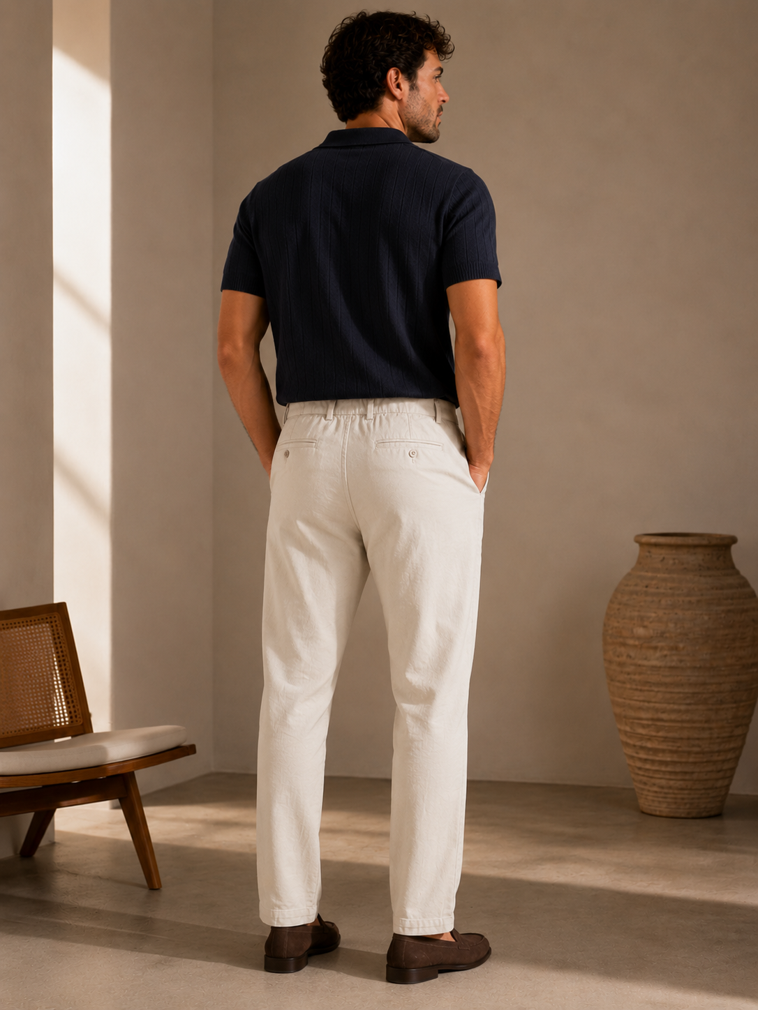 Natural Laguna Linen Chino Pant