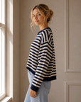 Navy Vanessa Stripe Knit Sweater