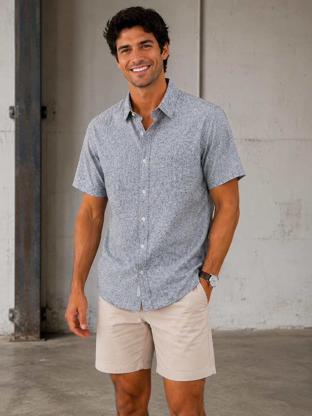 Stone Blue Olivier Short Sleeve Shirt