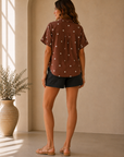 Chocolate Cherry Mari Dot Top