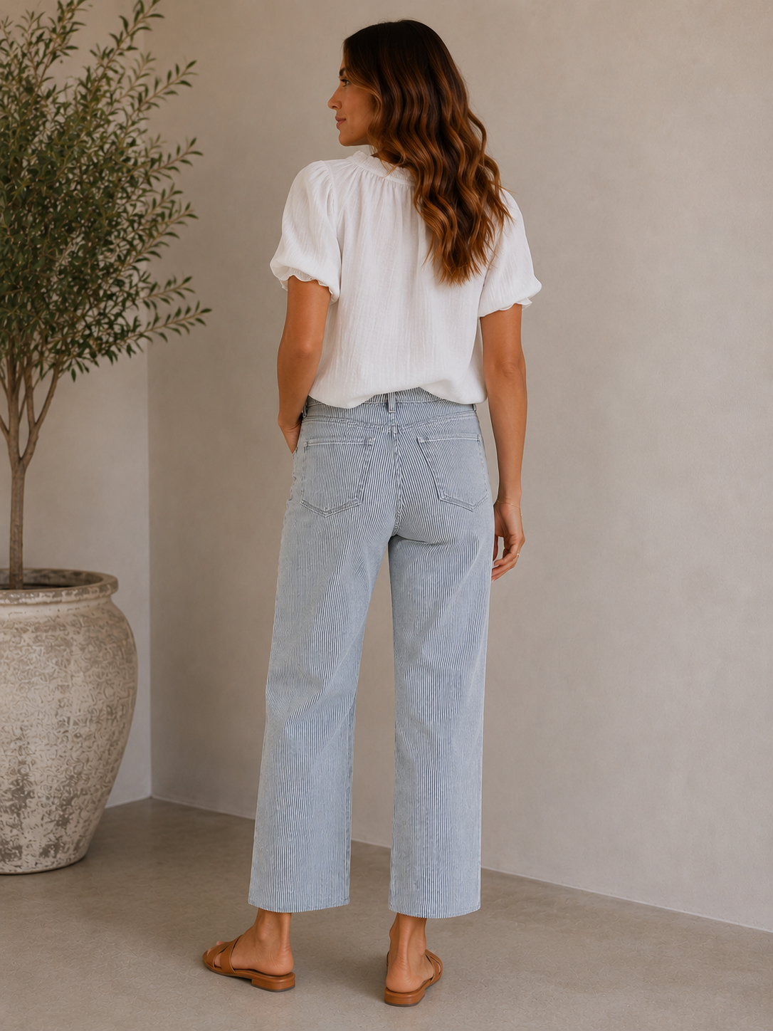 Navy &amp; Ivory Kelsey High Rise Fab