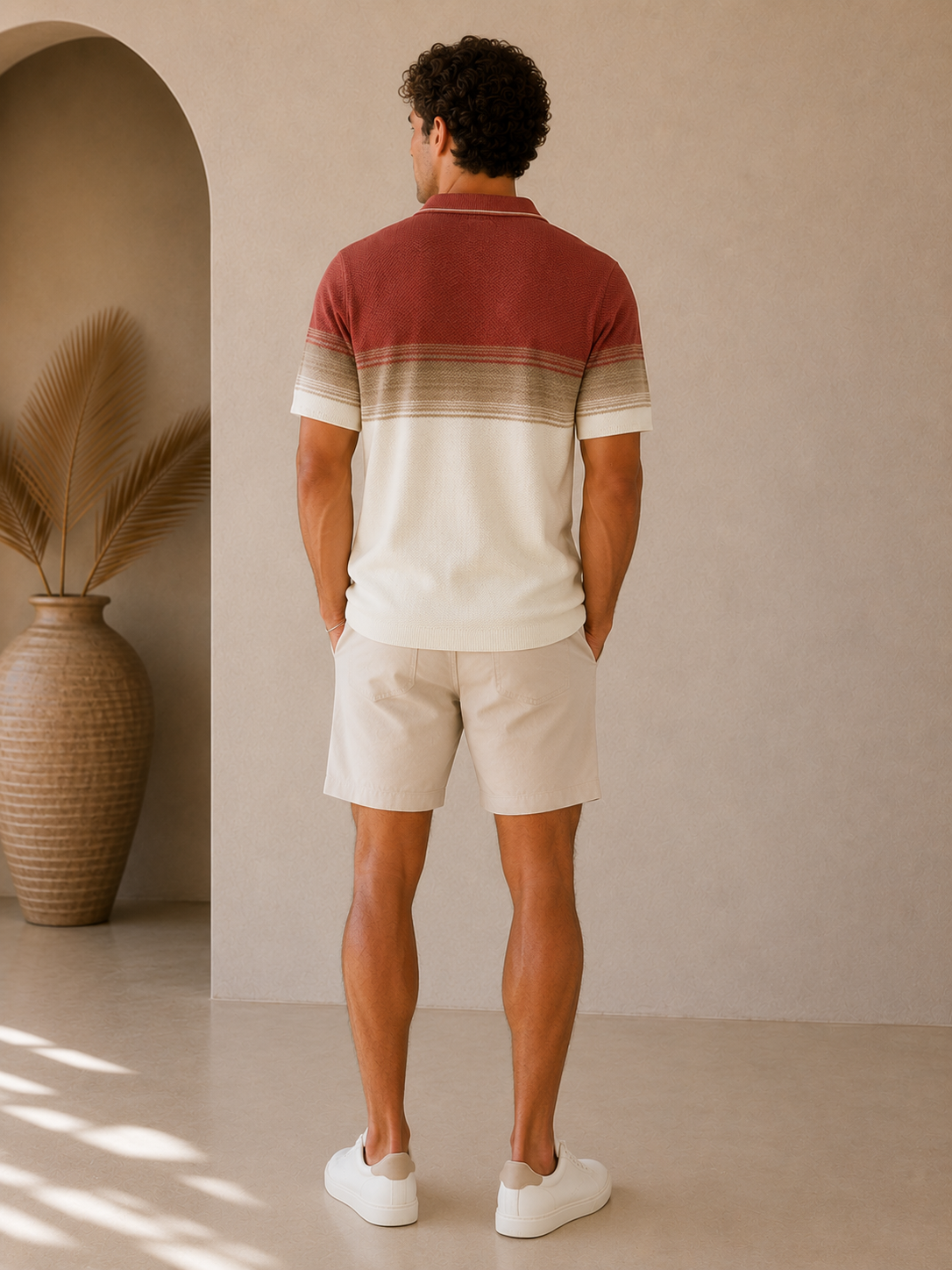 Withered Rose &amp; Oatmeal Greyson Sweater Polo Shirt