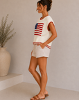 Cloud Sleeveless Patriot Sweater