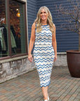 Ivory & Blue Ashlen Mid Skirt