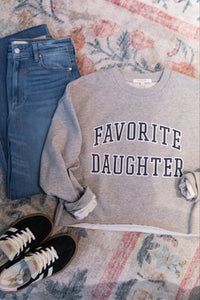 Heather Grey & Navy Cropped Collegiate Sweatshirt - FHU3CC6056