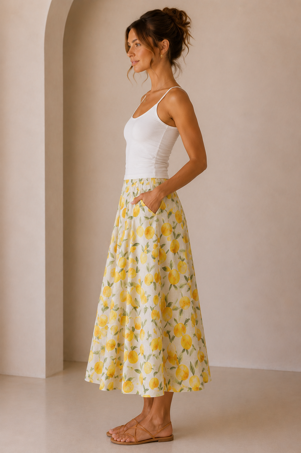 Lemon Print Myria Skirt