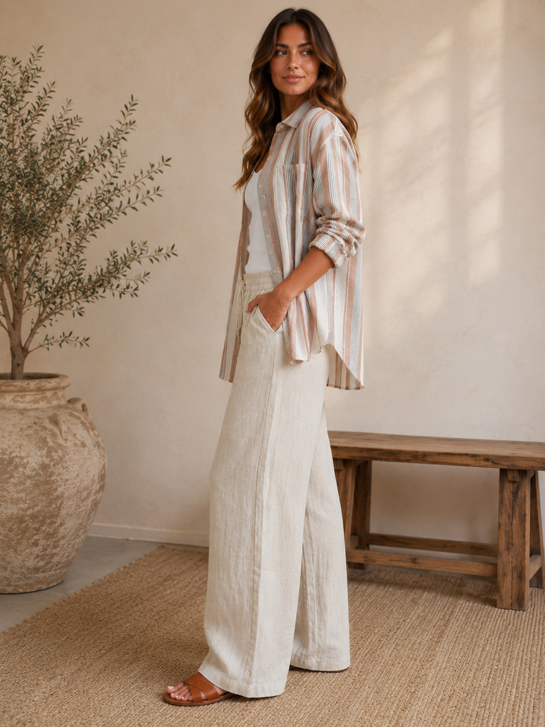 Island Coconut The Perfect Striped Button Up