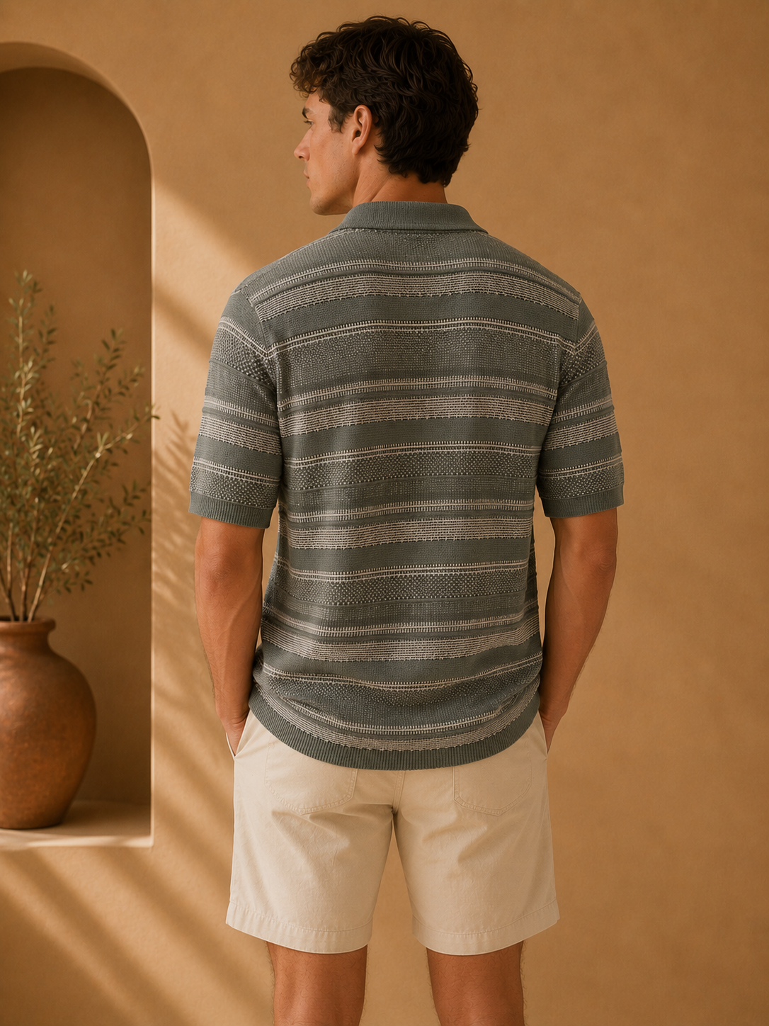Sage Cream Block Henri Shirt