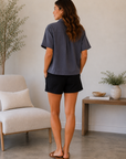 Navy Maisie Utility Crop Shirt