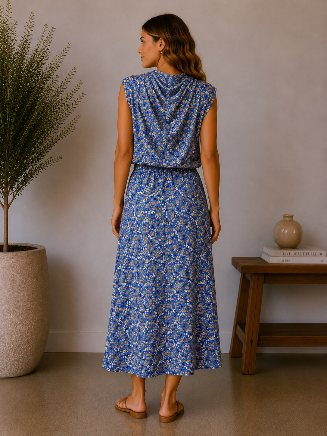 Navy Floral Michelle Skirt