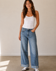 Adore You High Rise Cuffed Wide Leg Denim