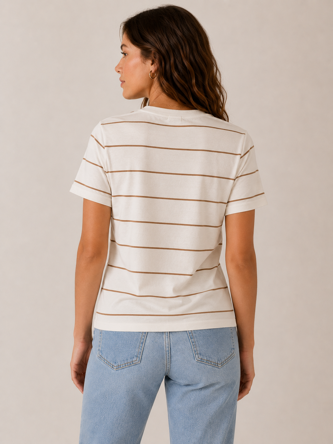 Ivory Light Brown Asher Tee