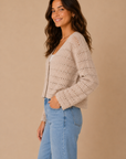 Ecru Aven Crochet Cardigan