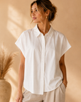 White Lara Button-Up Shirt