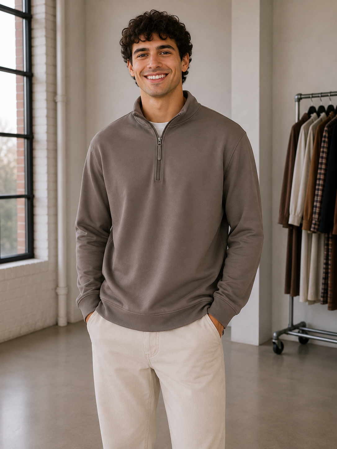 Cacao Rev Quarter-Zip