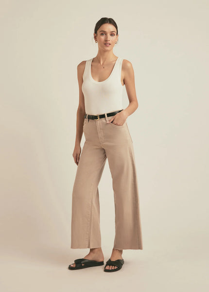 Warm Sand The Mischa Super High Rise Wide Leg Denim