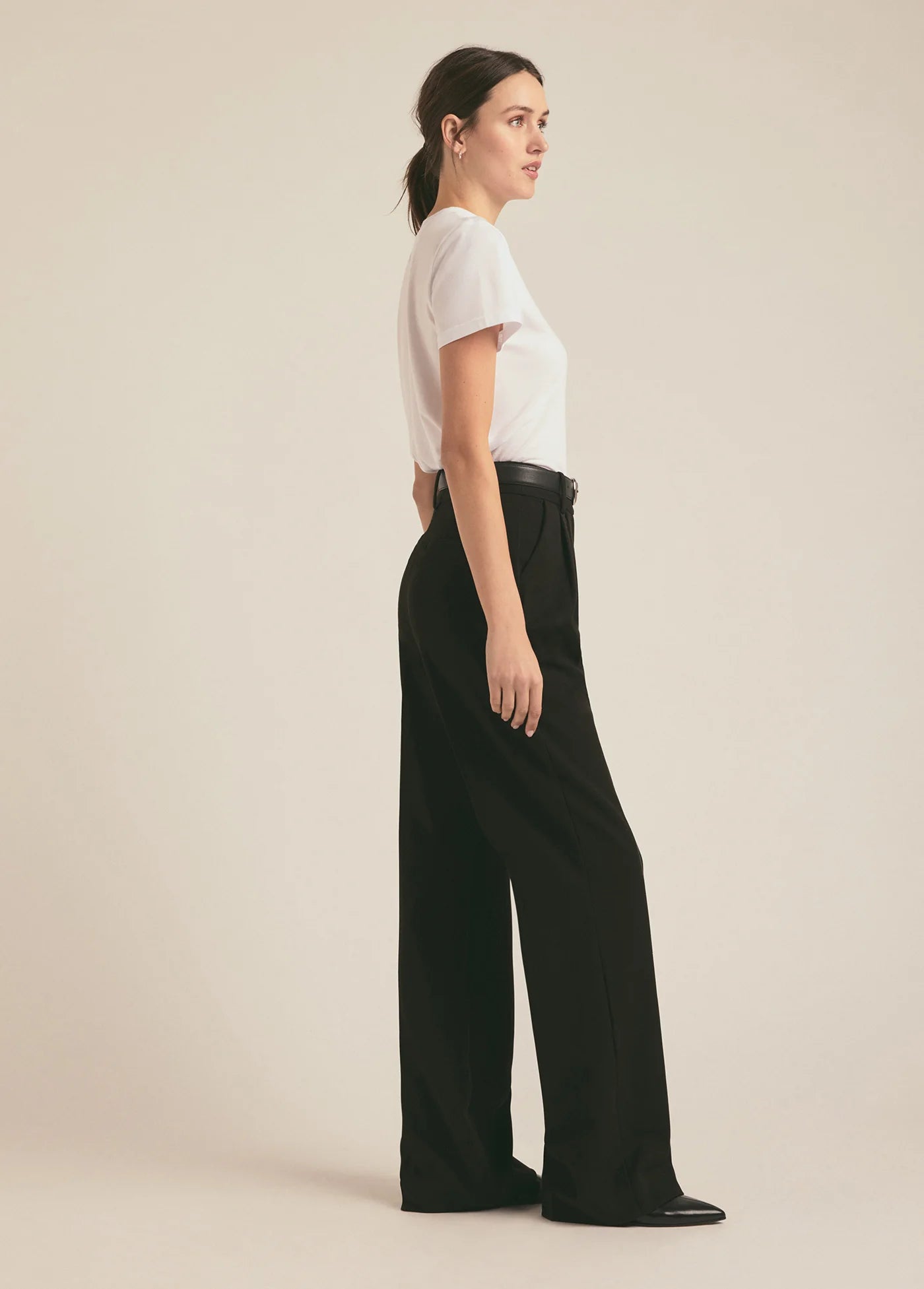 White Cropped Collegiate Tee