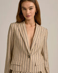 Beige/Navy Stripe The Miranda Blazer