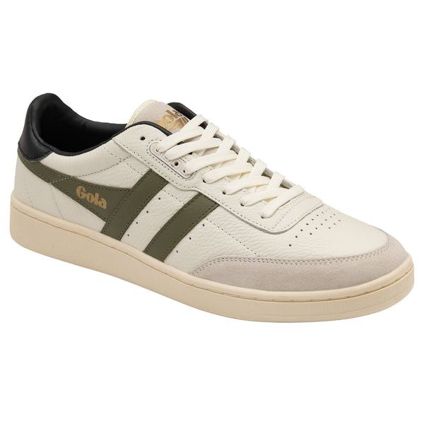 Off White/Khaki Contact Leather Sneaker