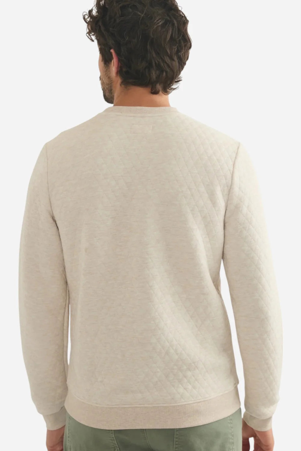 Dark Oat Heather Corbet Quilted Crewneck