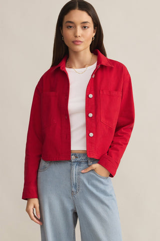 Cherry  All Day Cropped Denim  Jacket