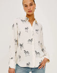 Ivory Zebra Saige Button Up