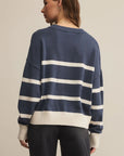 Storm Cloud Heather Jordane Striped Sweater