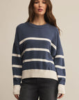 Storm Cloud Heather Jordane Striped Sweater