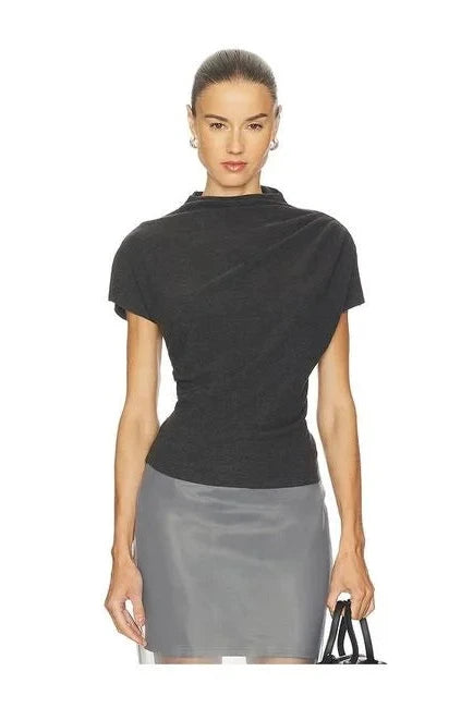 Charcoal Walker Draped Top