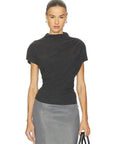 Charcoal Walker Draped Top
