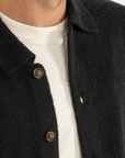 Black Mohair Button Up Knit