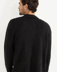 Black Mohair Button Up Knit