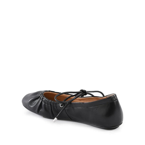 Black Oh Darling Leather Flat Shoe