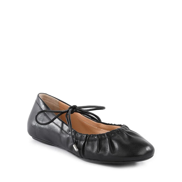 Black Oh Darling Leather Flat Shoe