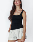 Black Scoop Neck Tank Top