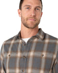 Gray/Beige Plaid Button Up Shirt