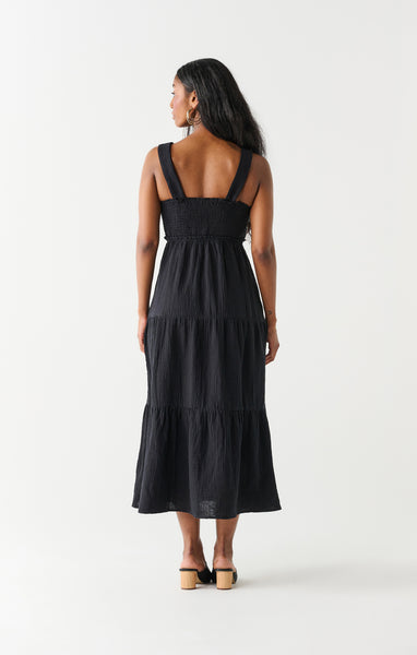 Black Vickie Maxi Dress: (PLUS: X-3X)