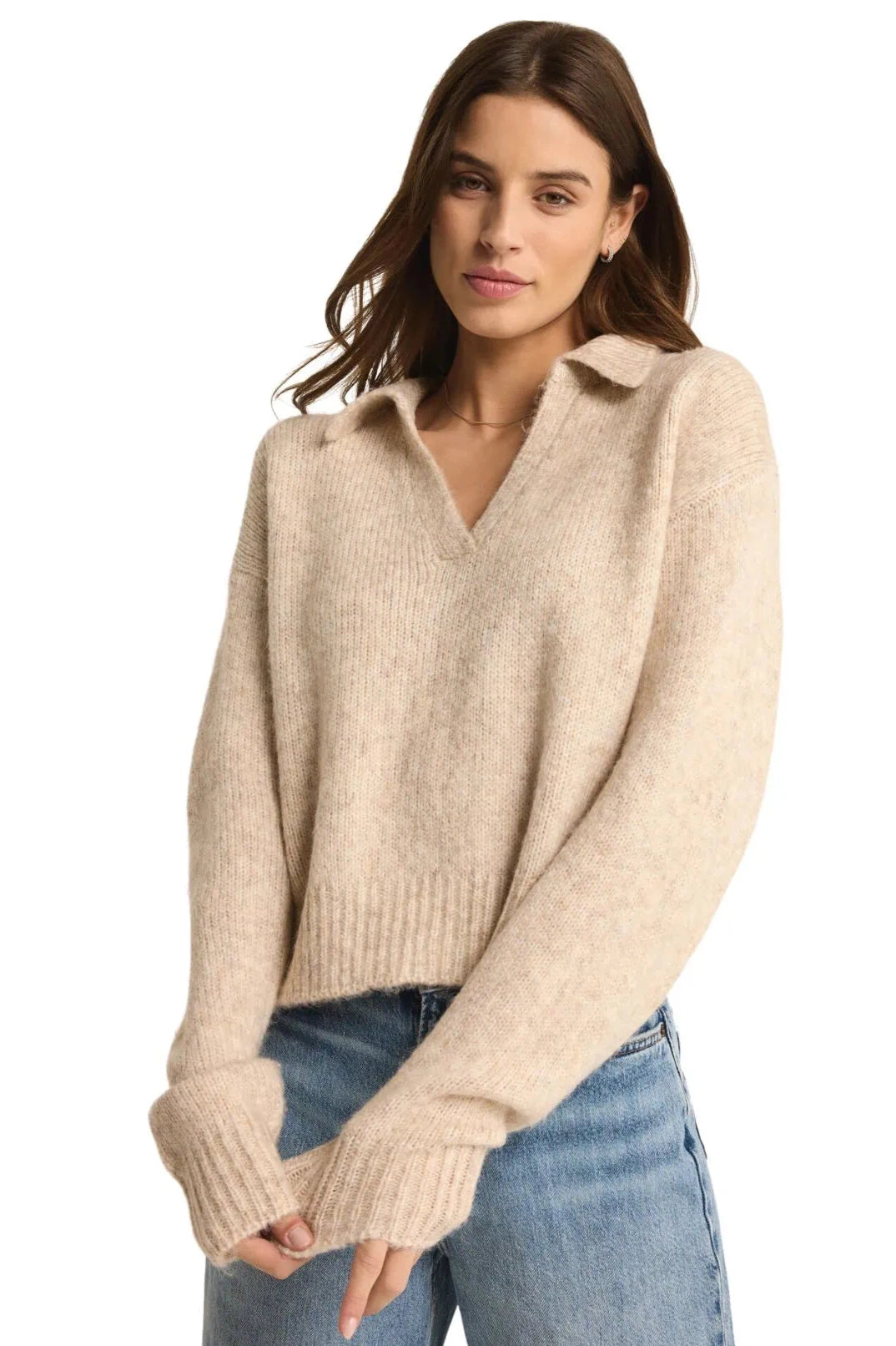 Light Oatmeal Heather Redford Sweater