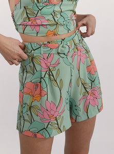 Green Zelie Woven Shorts