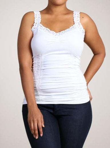 White XL Ruched Cami