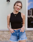 Black Ribbed All Day Tank