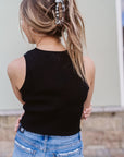 Black Ribbed All Day Tank
