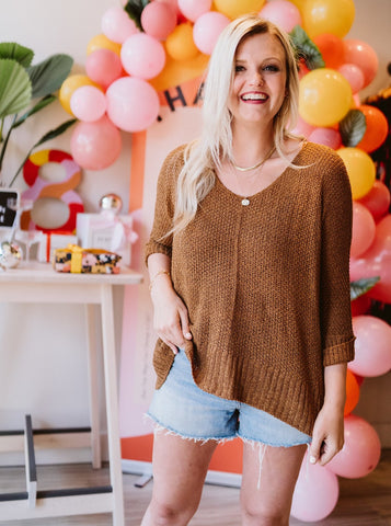 Favorite Loose Knit Sweater Brown